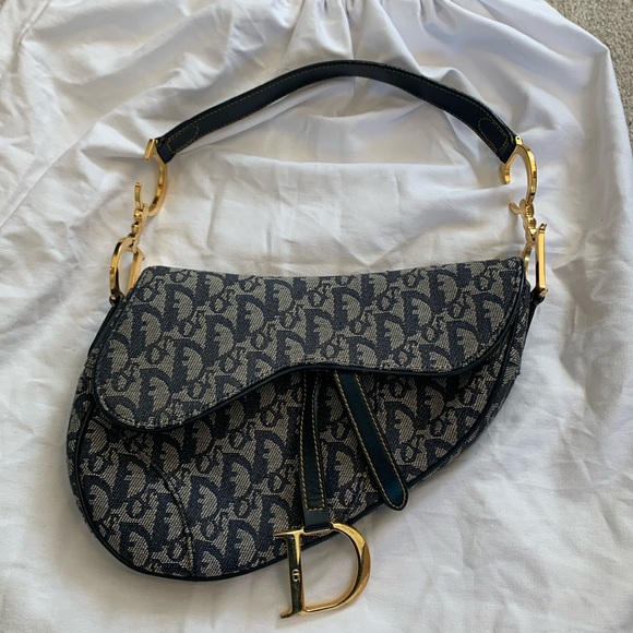 Dior Vintage Oblique Medium Saddle Bag - Picture 1 of 16